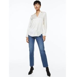 H & M V-neck Blouse - Cream